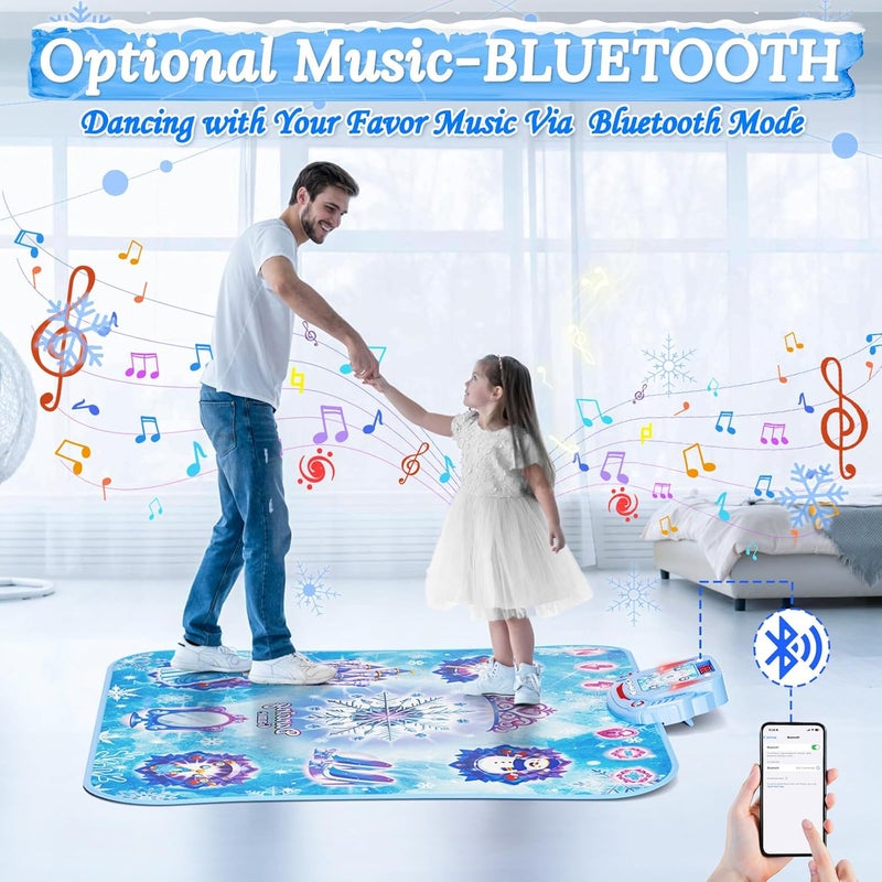 Handwell Dance Mat Toys Girl Gift: 8-Button Frozen Dance Pad Wireless Bluetooth Electronic Dance Game for Kids with 4 Game Modes LED Light Built-in Music Birthday Gifts for 3 4 5 6 7 8 9 10+ Years Old Girls - Image 4